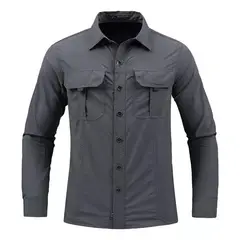 GIOIO - Camisa Manga Larga Hombre Camisa Táctica Suelta Confort