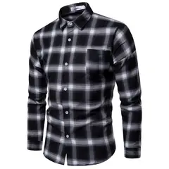 GIOIO - Camisa A Cuadros Informal De Manga Larga Para Hombre