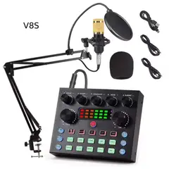 GENERICO - Micrófono Condensador Studio Pc Celular Tarjeta Sonido V8S