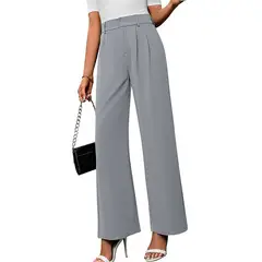 GIOIO - Pantalón Mujer Tiro Alto Palazzo Casual Oficina