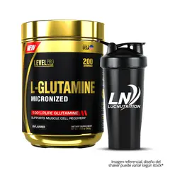 LEVEL PRO - Glutamina 500 gr + Shaker