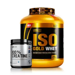 LEVEL PRO - Iso Gold Whey 3 kg Proteina Isolatada - Chocolate + Creatina Universe Nutrition 250 g