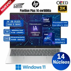 HP - Laptop Pavilion Plus 14-ew1000la 14” 3K OLED, Core Ultra 5-125H, Ram 16GB, Ssd 512GB, Win 11