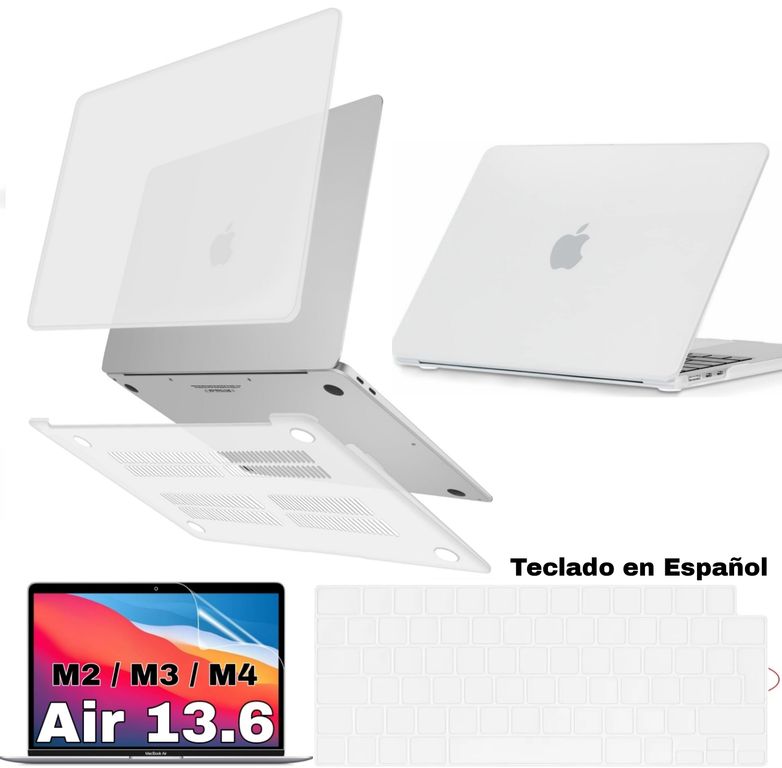 Case + mica +cobertor teclado MacBook Air de 13,6 A3113 M4 A3240 A2681