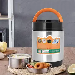 GENERICO - FIAMBRERA LONCHERA TÉRMICA PORTÁTIL ACERO INOXIDABLE 1900ML