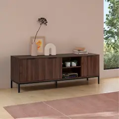 R&R MUEBLES - Mueble para TV Moderna Maly Marrón 3 Puertas