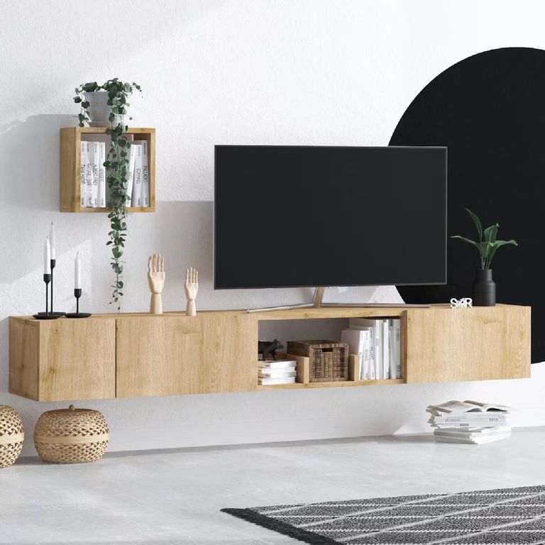 Mueble para TV Flotante con Repisa Aura 3 Puertas Duna