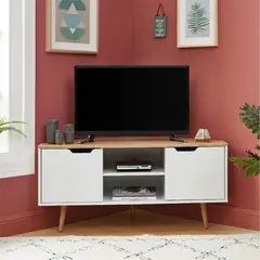 R&R MUEBLES - Mueble para TV Esquinero Maison BlancoDuna
