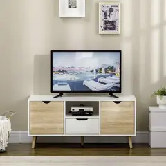 R&R MUEBLES - Mueble para TV Vintage Moderno Malibu BlancoDuna