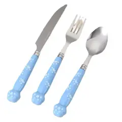 GENERICO - SET DE CUBIERTOS KAWAII KIDS COLOR CELESTE