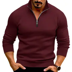 BLWOENS - Polera de manga larga para hombres - Rojo