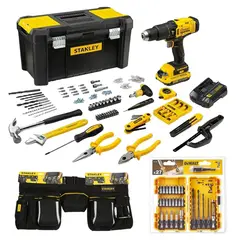 STANLEY - Taladro Perc 12 20V 2 Bat + Set 27 Piezas + Cinturón SCD711C1H-K10
