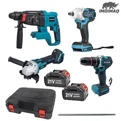 GN - COMBO TALADRO + AMOLADORA + PISTOLA DE IMPACTO + MARTILLO DEMOLEDOR