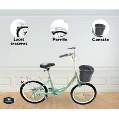 GENERICO - Bicicleta Vintage CELESTE ARO 20