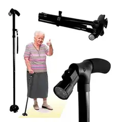 GENERICO - Bastón Plegable Con Luz LED Antideslizante