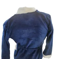 GENERICO - Bata de baño absorbente diseño moderno color azul