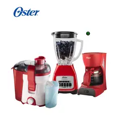 OSTER - Tri Combo Extractor + Cafetera BVSTDCD5R y Licuadora