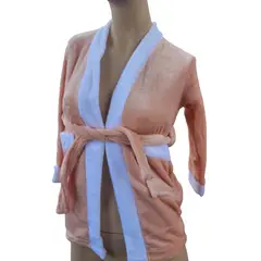 GENERICO - Bata de baño absorbente diseño moderno color Rosado