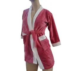 GENERICO - Bata de baño absorbente diseño moderno color Rosado Coral