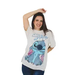 DISNEY - POLO OVERSIZE MC LILO Y STITCH DAMA MARFIL