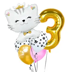 GENERICO - Globos en forma de gato con numero