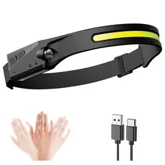 OEM - Linterna frontal LED recargable con sensor y luz panorámica