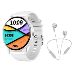 JBL - Audifonos 215BT Blanco Bluetooth y Fit Pro reloj inteligente B