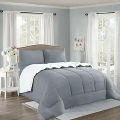 CASATEX - Edredón con Sherpa Premium 2 plazas + Juego de sábanas 100% Algodón