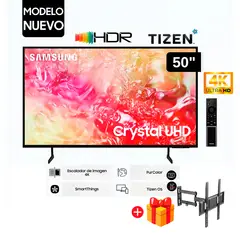 SAMSUNG - Televisor 50 Pulg. Crystal Smart TV Tizen UHD 4K UN50DU7000GXPE + RACK MOVIL