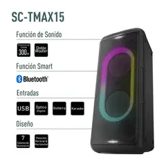PANASONIC - Equipo de Sonido SC-TMAX15 con Bluetooth 300w Negro