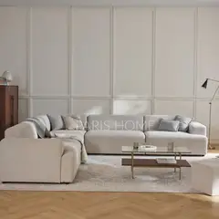 GENERICO - Seccional Rinconero Longhe Gala 4 Plazas Tejido - Beige Claro