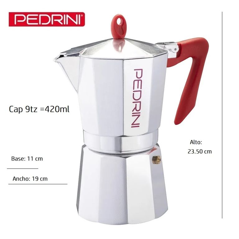 Cafetera moka mango rojo 9 tz