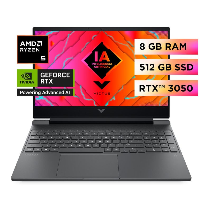Laptop Victus 15-fb2002la AMD Ryzen 5 8GB 512GB RTX3050