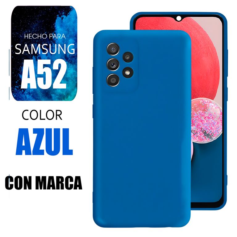 Silicone Case Para A52 Azul Con Marca