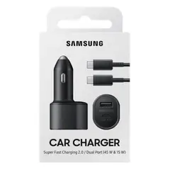 SAMSUNG - Cargador De Auto 45W Carga Rapida para S25 S25 Plus S25 Ultra