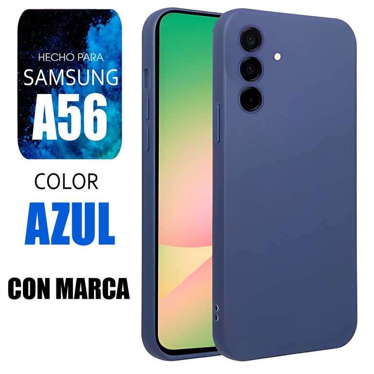 Silicone Case Para A56 Azul Con Marca