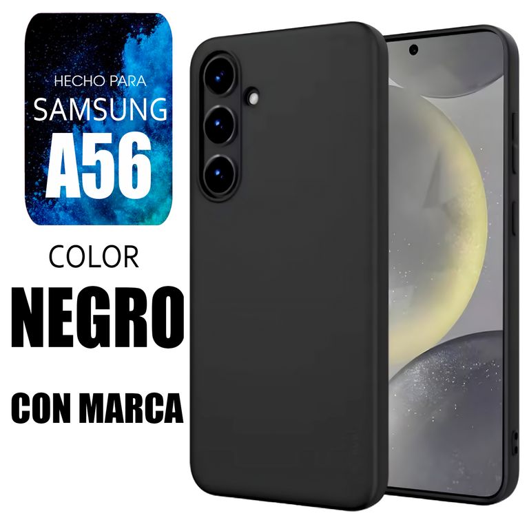 Silicone Case Para A56 Negro Con Marca