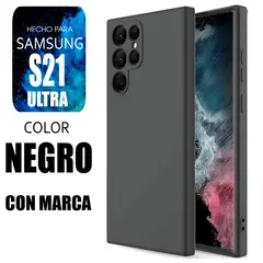 SAMSUNG - Silicone Case Para S21 Ultra Negro Con Marca