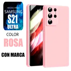 SAMSUNG - Silicone Case Para S21 Ultra Rosa Con Marca