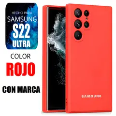 SAMSUNG - Silicone Case Para S22 Ultra Rojo Con Marca