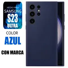 SAMSUNG - Silicone Case Para S23 Ultra Azul Con Marca
