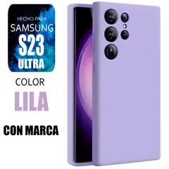 SAMSUNG - Silicone Case Para S23 Ultra Lila Con Marca