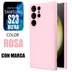 SAMSUNG - Silicone Case Para S23 Ultra Rosa Con Marca