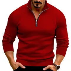 BLWOENS - Polera de manga larga para hombres - Rojo