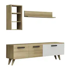 GENERICO - Centro de Entretenimiento Mesa + Repisa Flotante Sophie - Vaquita Home