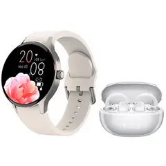 HAYLOU - Reloj inteligente Toumi Y80 Blanco y Audifonos AirFree-W