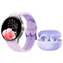 HAYLOU - Reloj inteligente Toumi Y80 Morado y Audifonos AirFree-M