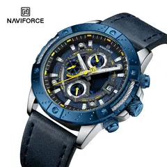 NAVIFORCE - Reloj NF8055 Negro Correa Cuero para Caballero