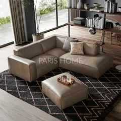 GENERICO - Sofá Seccional con Chaise Derecho Jonathan Ultracuero - Taupe
