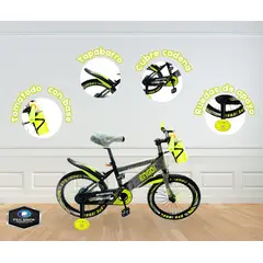 GENERICO - Bicicleta para Niño VERDE ARO 16 INCLUYE TOMATODO